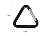 5Pcs Portable Multifunctional Triangle Buckle Snap Aluminum Alloy Carabiner for Outdoor Black