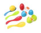 1Set Egg Spoon Game Easy to Grip Intellectual Development Portable Balance Training Spoons Egg Toy for Children