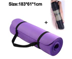 Yoga Mat, Non-Slip Exercise Yoga Mat, Mat Workout Mat with Carrying Strap for Women Yoga, Pilates, Meditation, Home Gym Workout, Floor Exercises - Purple