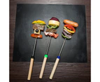 6Pcs BBQ Mat Non-stick Reusable Portable Kitchen Barbecue Grilling Mat Replacement for Electric Oven  Black