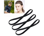 3 Pack Heyus Anti-Slip Thin Elastic Black Sports Headbands Yoga Head Band