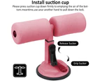 Upgraded Sit Up Floor Bar, Portable Adjustable Sit Up Equipment, Sit Up Assistant Device with Strong Suction Cup - Pink