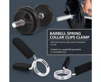 Standard sports collar with 2 turns of round spring clip with wire diameter of 4mm, lightweight barbell, barbell clip