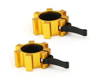 Barbell Buckle Lock Aluminum Alloy Barbell Collar Lock Clip Clamp Weight Lifting Bar Gym Fitness Dumbbell Buckle - Yellow