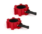 Barbell Buckle Lock Aluminum Alloy Barbell Collar Lock Clip Clamp Weight Lifting Bar Gym Fitness Dumbbell Buckle - Red