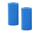 Barbell Grips，Thick Bar Grips for Weightlifting ，Dumbbell Handles Stress Relieve Grip Hand Protector Pull up Tape Arm Blaster Adapter - Blue
