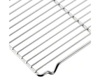 Stainless Steel BBQ Grill Mat Mesh Oven Net Kebab Barbecue Rack Baking Tray A