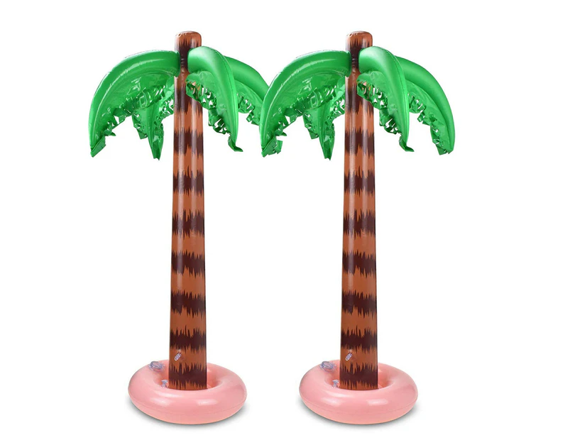 Inflatable Jumbo Coconut Palm Tree Toy Tropical Party Beach Decor Photo Props-2pcs