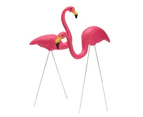 Set of 2, Small Pink Flamingo Yard Ornament/Mini Lawn Flamingo Ornaments/Pink Flamingo Garden Yard Decor