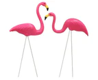 Set of 2, Small Pink Flamingo Yard Ornament/Mini Lawn Flamingo Ornaments/Pink Flamingo Garden Yard Decor