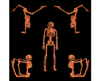 15.7'' Posable Halloween Skeleton - Pumpkin Head Full Body Halloween Skeleton with Movable Joints for Haunted House