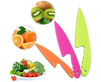 Set of plastic kitchen knives for children, children safe nylon chef's knife for cutting bread, salads