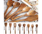 Wooden Spoons for Cooking,Nonstick Kitchen Utensil Set,Wooden Spoons Cooking Utensil Set