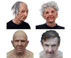 Full Head Halloween Scary Horror Old Man Rubber Face Cover Cosplay Party Props-A**