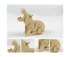 3D Wooden Blank Puzzles DIY Animal Model Crafts Kits Education Kids Toy Gift 1#