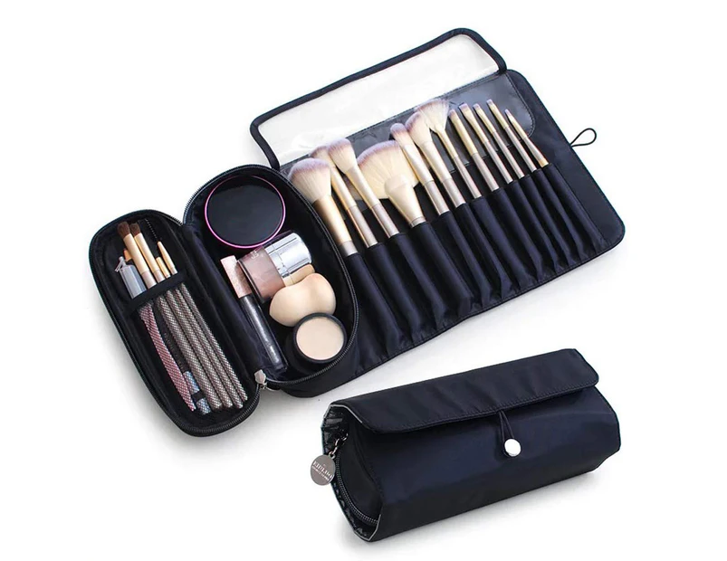Portable Makeup Brush Organizer Makeup Brush Holder for Travel Brush Roll Up Case Pouch for Woman(Only Bag)