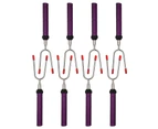 8Pcs 360 Degrees Rotation Colorful Non-slip Handle BBQ Forks Stainless Steel Telescoping Barbecue Forks Skewers Supplies Cookware Accessories  Purple