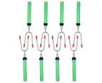 8Pcs 360 Degrees Rotation Colorful Non-slip Handle BBQ Forks Stainless Steel Telescoping Barbecue Forks Skewers Supplies Cookware Accessories  Green