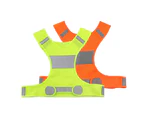 Adjustable Night Running Cycling Safety High Visibility Reflective Vest Jacket Fluorescent Yellow