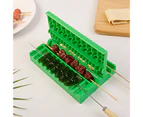 Barbecue Stringer Multifunctional Quick Reusable BBQ Meat Vegetables Skewers Artifact for Camping  Green