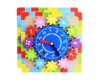 Kid Wooden Gear Block Multicolor Digital Clock Jigsaw Puzzle Early Education Toy