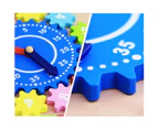 Kid Wooden Gear Block Multicolor Digital Clock Jigsaw Puzzle Early Education Toy