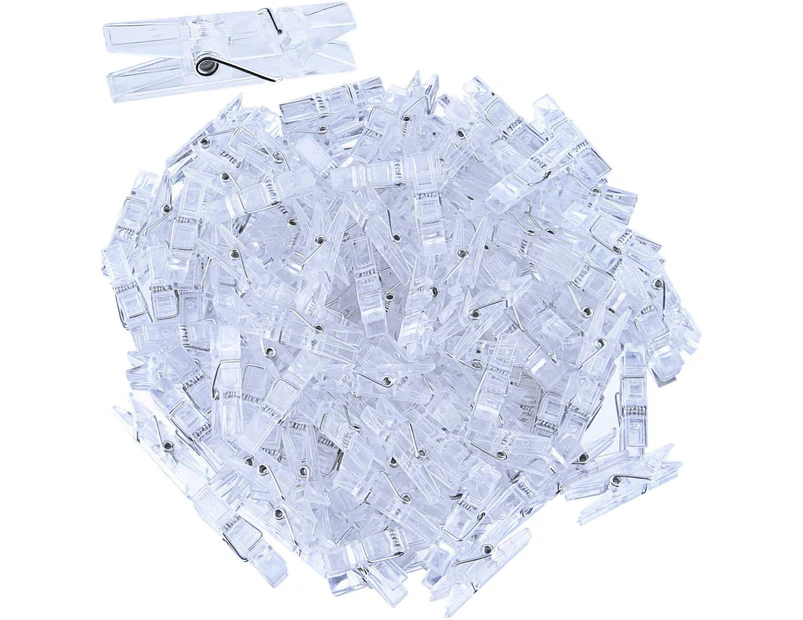 HSNMAFWIN-100 Pieces Mini Transparent Plastic Clip Hanging Photo Clips  (Clear)$100 Pieces Mini Transparent Plastic Pegs Clips(Clear)$100 Pieces  Photo Clips