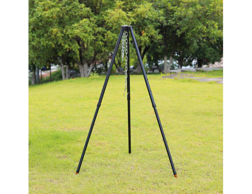 Bonfire Tripod Anti Slip Rust-proof Camping Cooking Tool Campfire Cooking Dutch Oven Tripod for Outdoor Black