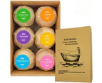 Gift Set - 6 Relaxing Scents, Bath Bombs for Women & Men, Natural Bath Bombs, Bath Bomb Sets