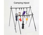 Camping Shelving Foldable Wear-Resistant Anti-crack Burrs-free High Hardness Outdoor Supplies Aluminum Alloy Triangular Camping Hiking Shelf for Home Black