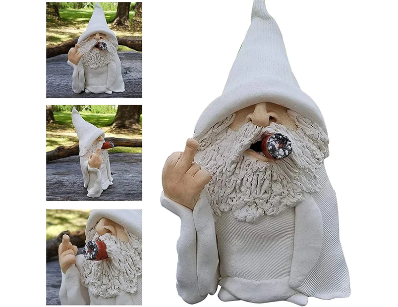 Gnome, Naughty Garden Gnome for Lawn Ornaments Indoor or Outdoor Decorations Garden Dwarf Gnome Statue