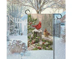 Spring House Flags 12 x 18  Double Sided, Cardinal Red Bird Holly Berry Branches Snow Welcome Winter Holiday Yard Outdoor Garden Flag Banner