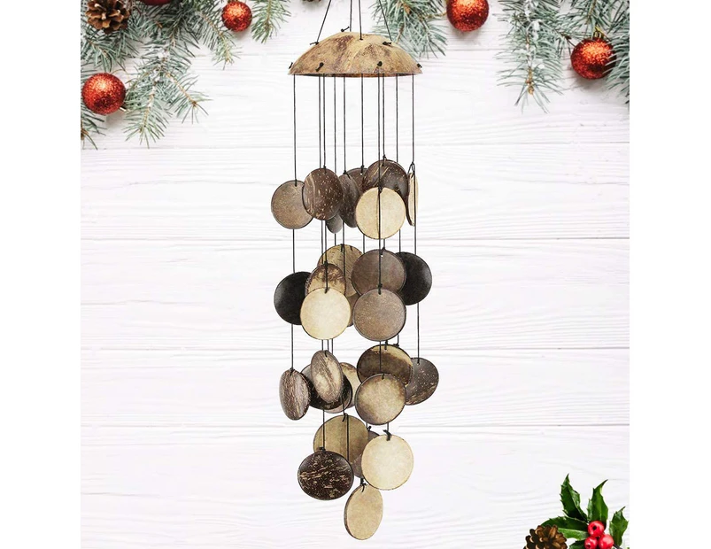 Coconut Shell Outdoor Wind Chimes, Outdoor Bamboo Wind Chimes, Perfect To Decorate Your Own Terrace, Porch, Garden or Backyard