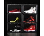 5Pcs Black Premium Sneaker Display Shoe Box Storage Clear Plastic Boxes Case Side Stackable