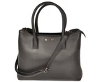 Frances Tote Bag Made With Vegan Leather - Black / Gunmetal