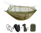 Portable Camping Jungle Outdoor Swing Hammock Mosquito Net Sleeping Hanging Bed Army Green