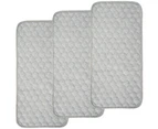 Bamboo Quilted Thicker Waterproof Changing Pad Liners, 3 Count (Gray)