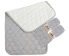 Bamboo Quilted Thicker Waterproof Changing Pad Liners, 3 Count (Gray)