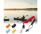 Kayak Canoe Inflatable Boat Paddle Elastic Coiled Leash Cord Oar Rope Tether Orange