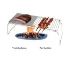 Iron Campfire Grill Portable Convenient Collapsible Outdoor Campfire Grill Rack for Camping Silver
