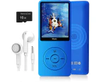 MP3 Player, Music Player with 16GB Micro SD Card, Build-in Speaker/Photo/Video Play/FM Radio/Voice Recorder/E-Book Reader, Supports Up To 128GB