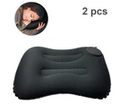 Inflatable Travel Pillow Protable Hand Press TPU Inflatable Pillow for Camping, Compressible Ergonomic Neck & Lumbar Support Perfect - Black