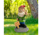 Garden Gnome ， Funny Garden Decoration,Garden Gnome Middle Finger,Outdoor Garden Resin Garden Sculpture