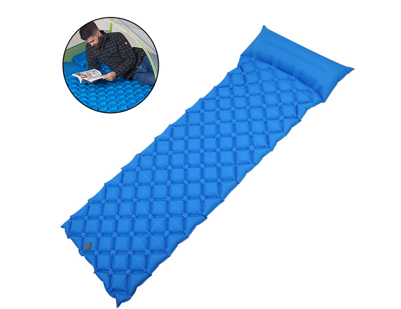 Sleeping Pad - Ultralight Inflatable Sleeping Mat, Ultimate for Camping, Backpacking, Hiking - Airpad, Inflating Bag, Carry Bag - Royal blue