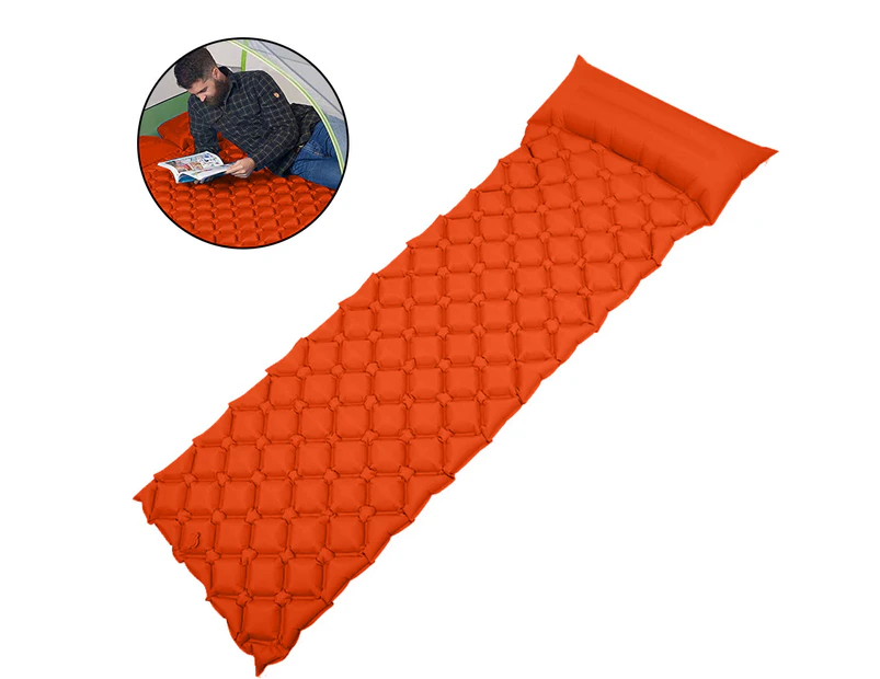 Sleeping Pad - Ultralight Inflatable Sleeping Mat, Ultimate for Camping, Backpacking, Hiking - Airpad, Inflating Bag, Carry Bag - Orange