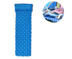 Ultralight Sleeping Pad with Built-in Pillow, Inflatable Camping Mattress for Backpacking, Traveling and Hiking, Compact and Portable Camp Mat - Blue