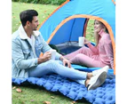 Ultralight Sleeping Pad with Built-in Pillow, Inflatable Camping Mattress for Backpacking, Traveling and Hiking, Compact and Portable Camp Mat - Blue