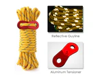 6 Pack Reflective 4mm Tent Cords Ultralight Camp Ropes with Aluminum Adjuster Tensioner for Outdoor Camping Hiking Backpacking Survival Gear - Yellow