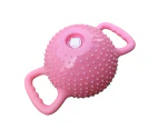Portable Double Handle PVC Massage Point Workout Fitness Yoga Kettle Dumbbell Pink