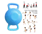 Portable Double Handle PVC Massage Point Workout Fitness Yoga Kettle Dumbbell Blue